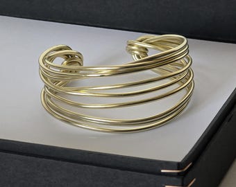 BRACELET in gold aluminum, band, modern, gift idea for mother, girlfriend, teacher, best friend. Gift Idea Bridesmaids.