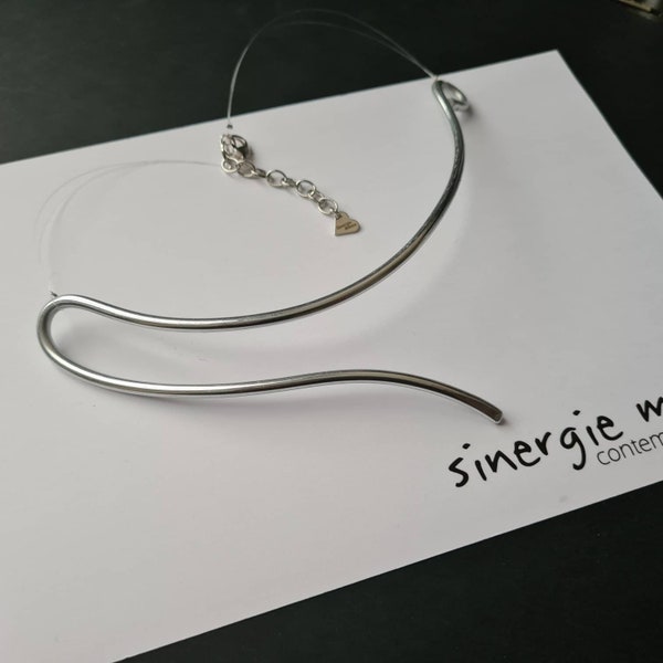 ALUMINUM NECKLACE - MINIMAL #1 - minimal style - minimal jewelery - contemporary jewelery - made in Italy - fashion - linear - design