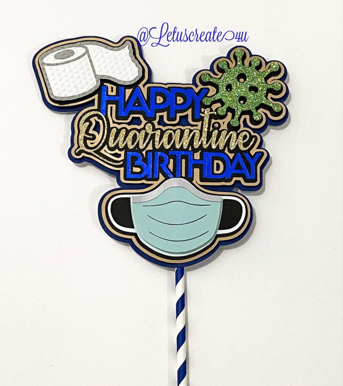 Happy Quarantine Cake Topper/birthday Quarantine Cake Topper Etsy