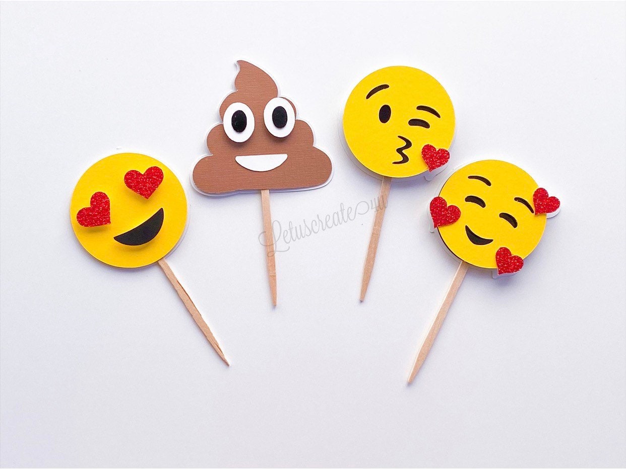 Emoji Cake Topper Emoji Birthday Theme Etsy Canada