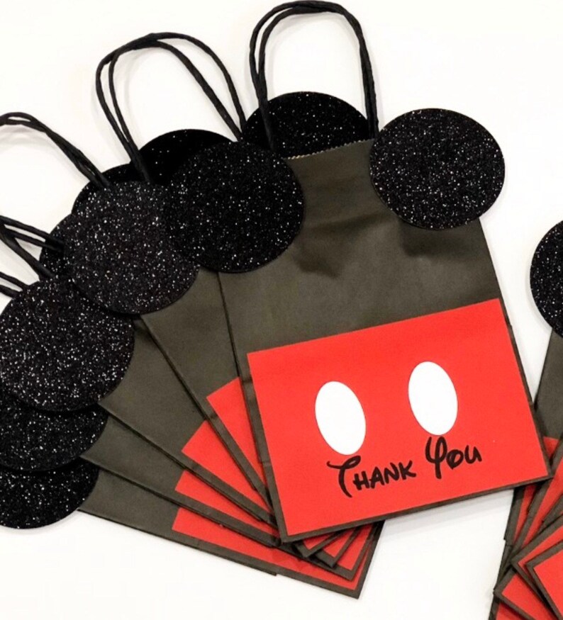Mickey Mouse Paper Favor Bags Mickey Mouse Bags Mickey Mouse Etsy