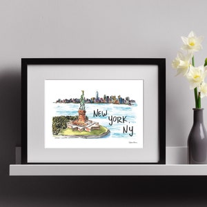 Watercolor Print - New York Skyline