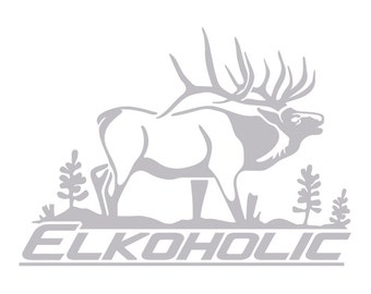 Elkoholic Elk Hunting Decal HI-03