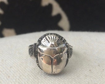 Silver Scarab Ring, Ancient Egypt, Handmade in Cairo