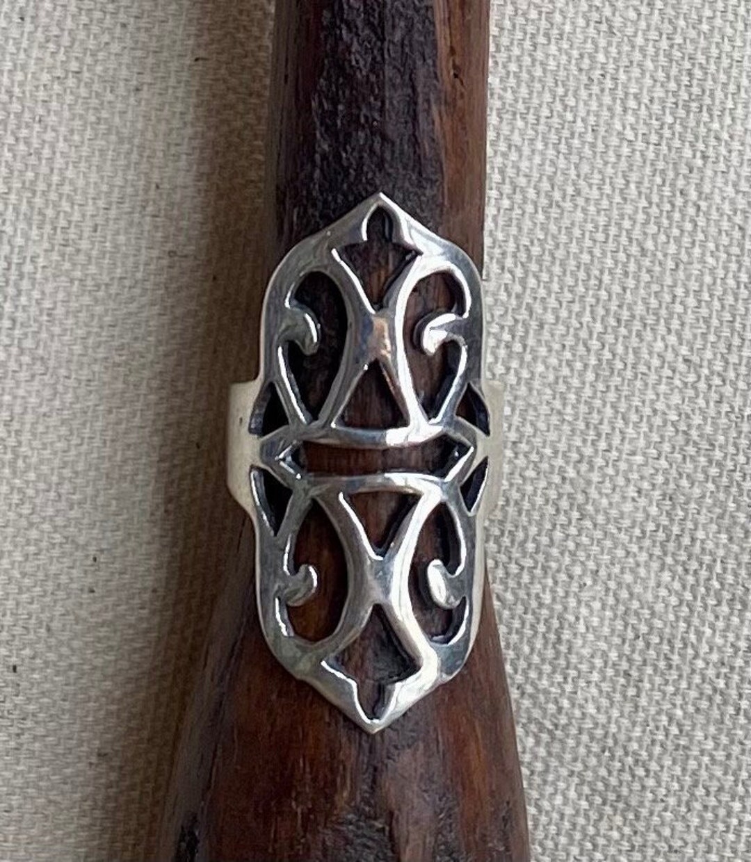Arabesque Openwork Ring, Sterling Silver 925 - Etsy