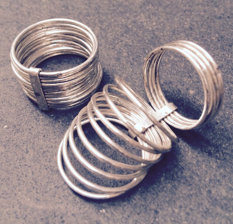 Silver stacking wire ring handmade in Cairo image 2