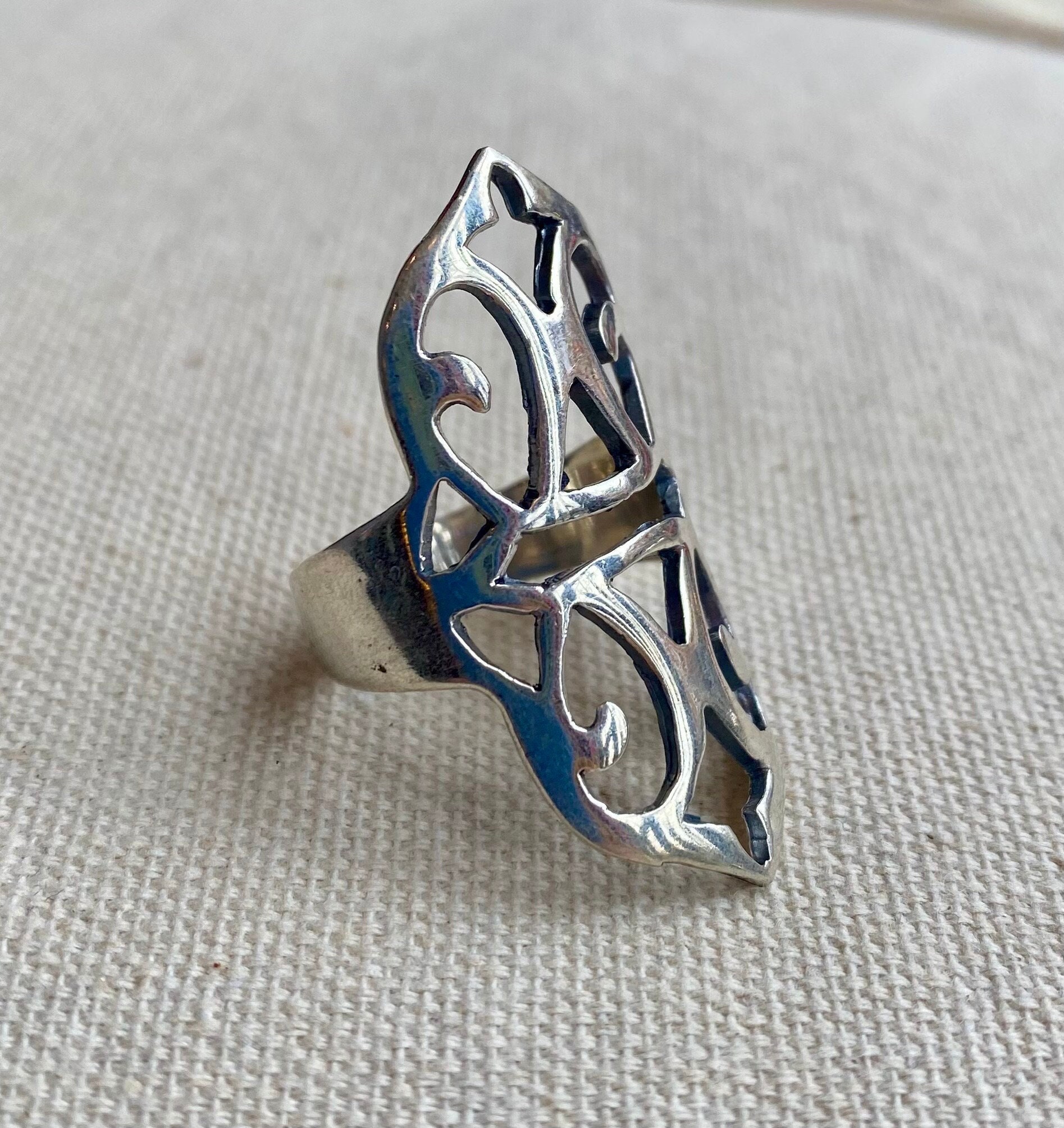 Arabesque Openwork Ring, Sterling Silver 925 - Etsy
