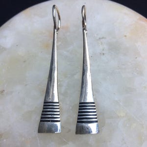 Silver drop earrings - Ethiopian inspired - handmade in Cairo