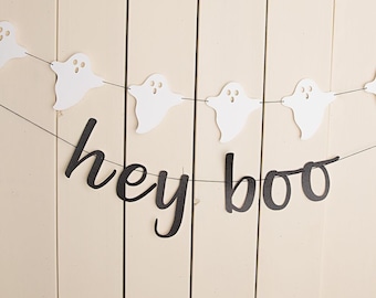 Hey Boo Banner, Halloween Party Decor, Trick or Treat, Till death do us party, Boo, Halloween Party Ideas, Halloween Sign, Spooky One