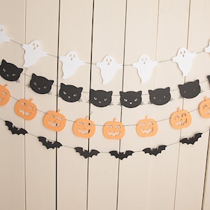 Choose your Shapes, Halloween Paper Garland, Halloween Bunting, Pumpkins, Bats, Ghosts, Black Cats, Halloween Party, Bunting , spooky One