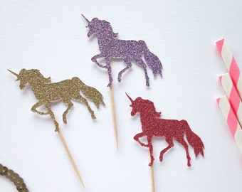 Unicorn Cupcake Toppers - Unicorn Party Decor - First Birthday - Pastel Birthday Party - Rainbow Party