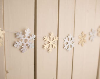 Glitter Snowflake Paper Garland: Winter Wonderland Party Decor
