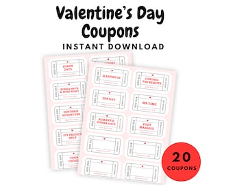 Valentine's Love Coupons, Valentine's Day Couple Coupons, Love Tickets, Sweetest Day Coupon Gift Idea