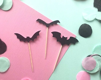 Bat Cupcake Toppers, Halloween Party Decor, Halloween Cake Topper, Cake Sign, First Birthday Party