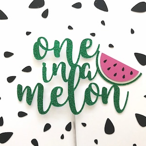 One in a Melon Cake Topper, Watermelon First Birthday, Fruitty Birthday Theme, Tutti Fruitti Party Decor, Watermelon Cake Smash