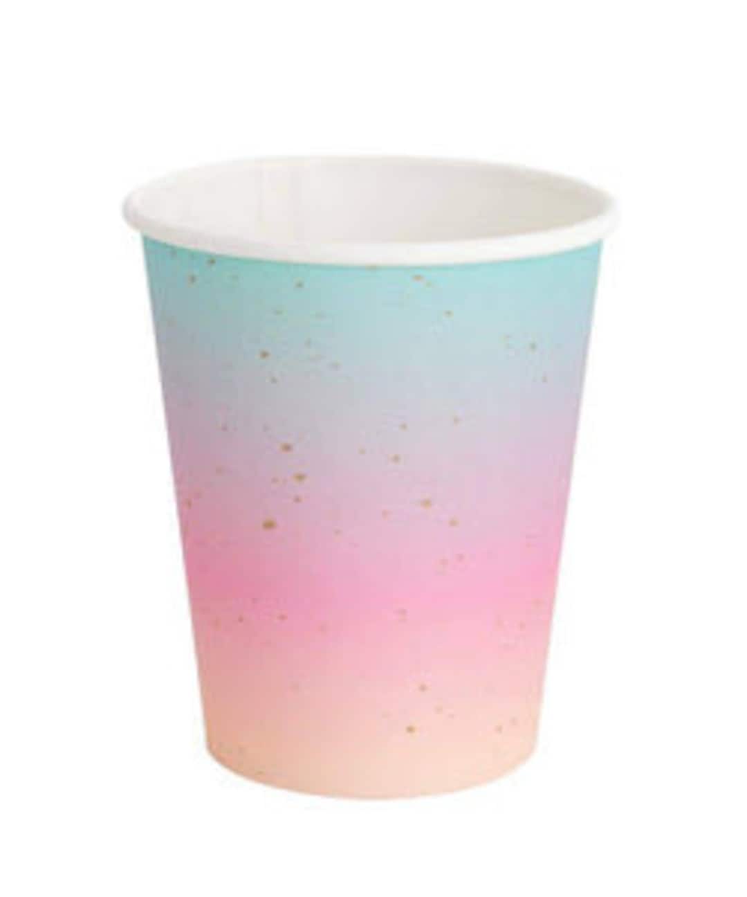 Pastel Rainbow Ombre Paper Cups, Unicorn Birthday Party, - Etsy
