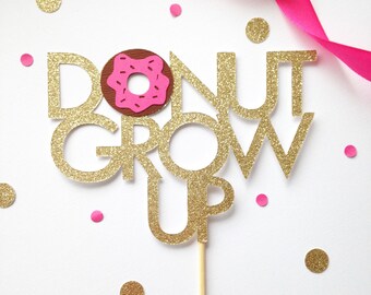 Donut Grow Up Cake Topper, Doughnut Party Decor, Smash Cake Topper, Donut Decorations, Doughnut Sprinkle Party Theme, Sweet One, Two Sweet