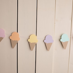 Ice cream party decor, Ice Cream Social Party Decor, ice cream garland, Two Sweet Birthday, First Birthday Theme, ice cream Stand