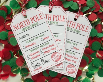 Christmas Gift Tags, Santa Gift Tags, Christmas Special Delivery Present Gift Tags, Holiday Gift Tags, Kids Christmas Present, From Santa