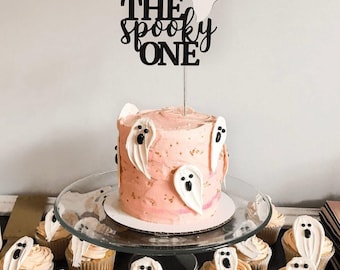 The Spooky One Halloween First Birthday Cake Topper, Our Little Is turning one Cake Topper, Little Spooky Dude Party Decorations