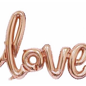 Rose Gold Love Balloon Party Decor - Engagement Party Backdrop - Photo Booth Prop - Wedding Day Photo - Valentines love airfill balloon