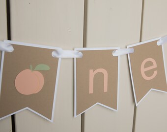 Peach One Banner,Fruit High Chair Banner, First Birthday Party Decor, Sweet as a Peach, One Sweet Peach, Sweet to be One, Georgia Peach