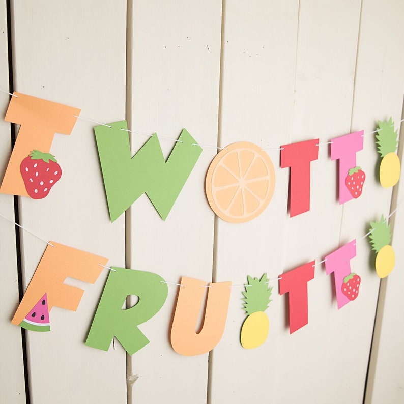 Twotti Fruitti Birthday Banner twotti Frutti Party Summer - Etsy