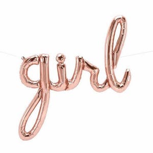 Rose gold girl balloon, baby shower, gender reveal, its a girl party decor, air fill balloon