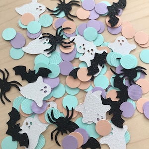 Halloween confetti, pastel Halloween, the spooky one, table confetti, Spooky one, Halloween Pastel Confetti, Bats, Ghost, Spiders