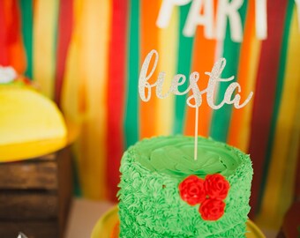Glitter Fiesta Cake Topper: Cinco de Mayo Party Decor