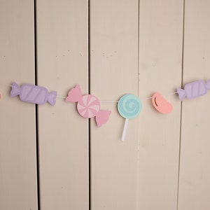 Sweet Treats Garland, Sweet One First Birthday Party, Candy Party Decor, Lollipop, Two Sweet, Candy Buffet, Candy Party,