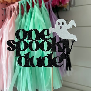 Topo de bolo de 1º aniversário do Spooky Dude: Festa Fantasma de Halloween