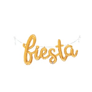 Balão Fiesta Gold Script: Decoração de festa Cinco de Mayo