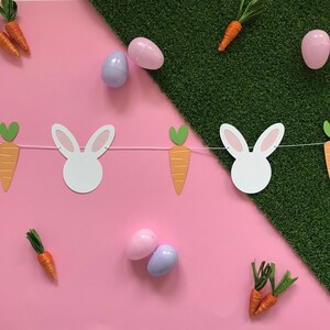 Bunny & Carrot Garland, Easter Party Decorations, Some bunny is one, Rabbit Party Decor, First Birthday