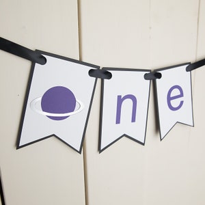 Galaxy One Highchair Banner, Out of this world Birthday, Outer Space Banner, Little Astronaut 1st First Birthday, First trip around the sun