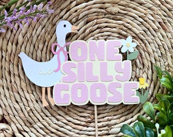 One Silly Goose Cake Topper: Whimsical 1st Birthday Decoration