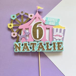 Circus Cake Topper: Pastel Carnival Birthday Party, Under the Big Top