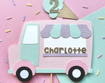 Ice Cream Truck Cake Topper: Birthday Party Decor