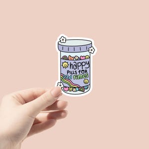 Happy Pills for Sad Times Sticker, mental health sticker, my happy pills sticker, kindle reader sticker, take your meds