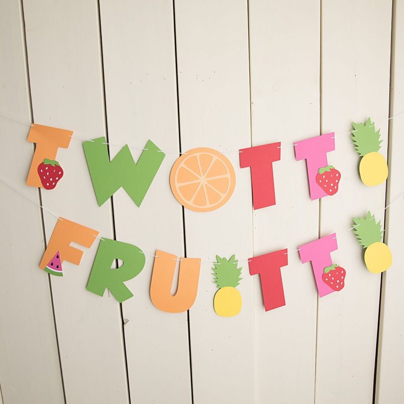 Twotti Fruitti Birthday Banner twotti Frutti Party Summer - Etsy