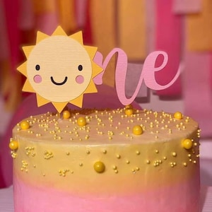 Sunshine "One" Cake Topper: Sun First Birthday Party Decor