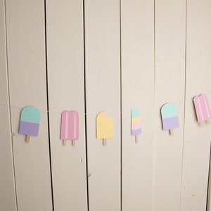 Pastel Popsicle Garland - sweet treats birthday theme, summer pool party, classroom decorations, Popsicle Ice Cream Birthday
