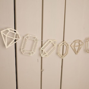 Gem & Crystal Garland: Glitter Party Banner, 6ft Twine