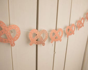 Glittery Copper Pretzel Garland: Oktoberfest, Circus Party Decor