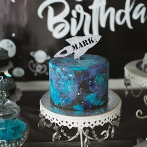 Rakete Kuchen Topper, Galaxy Cake Smash Kuchen Topper, Weltraum Geburtstagsparty Tortendeko, Weltraum Geburtstagsparty Tortendeko