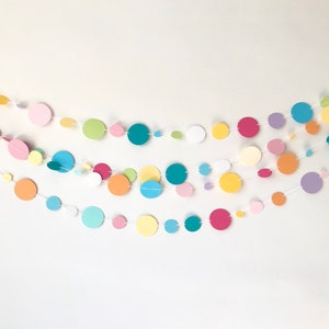 Circle Garland, Custom Color Decor, Birthday Party Decor, Polka Dot Birthday Theme, Baby Shower Party Decor, Wedding Backdrop, Rainbow Party