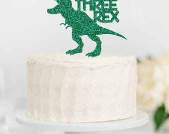 Dinosaurier Kuchen-Topper „Nr. 6“ – Tyrannosaurus-Rex Dekoration Für Kindergeburtstag, Happy Birthday, Handgefertigt