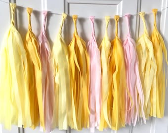 Sunshine Tassel Garland: Pink Lemonade Baby Shower Decor