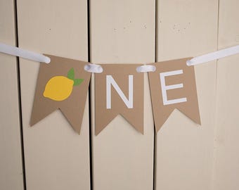 Lemon One Banner: First Birthday High Chair Decor, Amalfi Coast Birthday