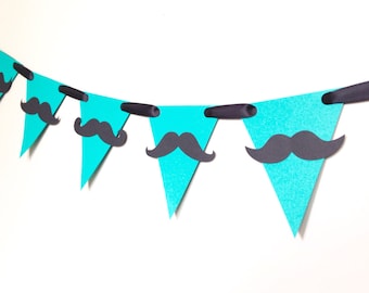 Mustache Birthday Banner - Mustache Bash - First Birthday - Mr Man - Little Man - Boys Birthday